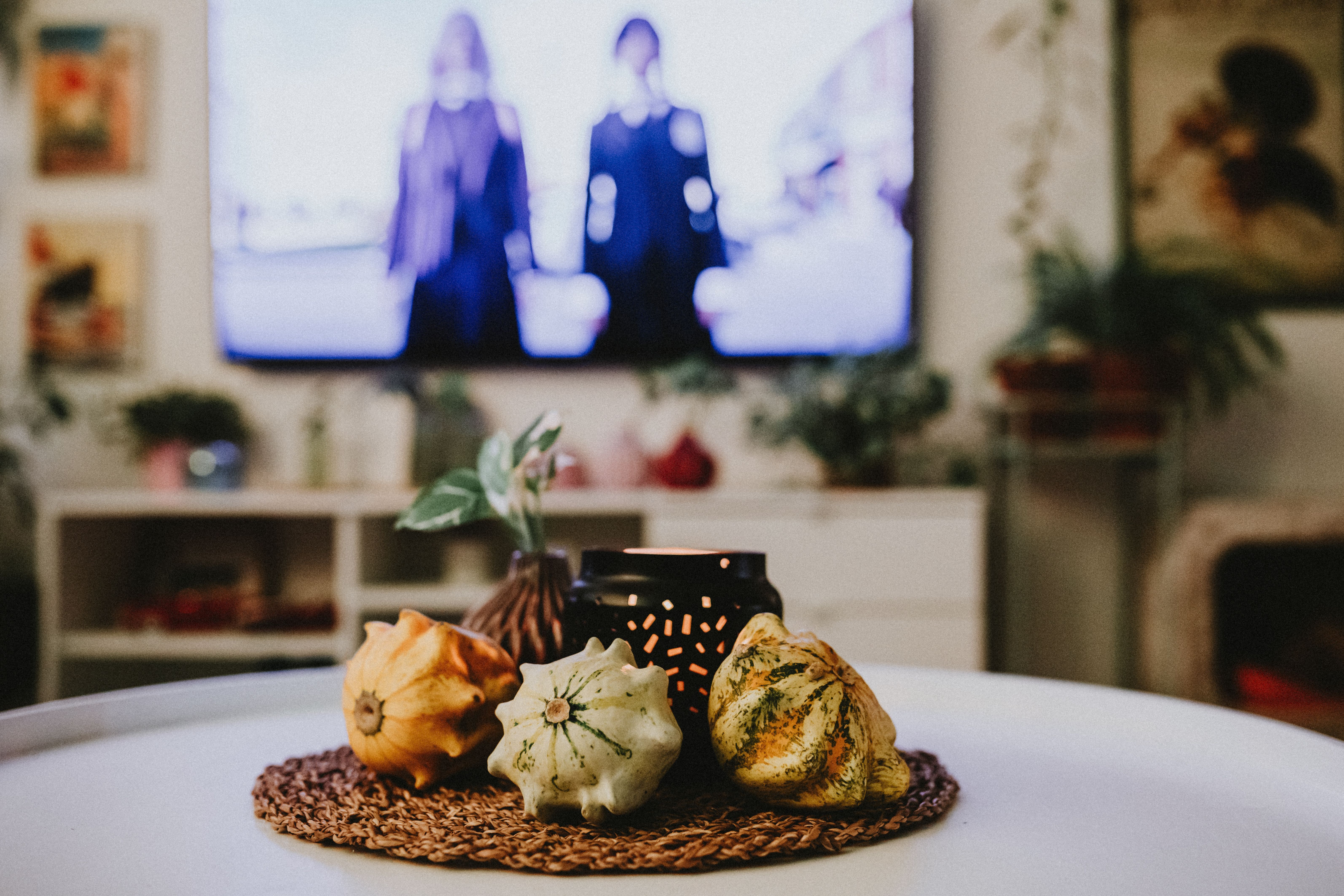 Home living room setup with streaming device, representing a comfortable IPTV viewing environment